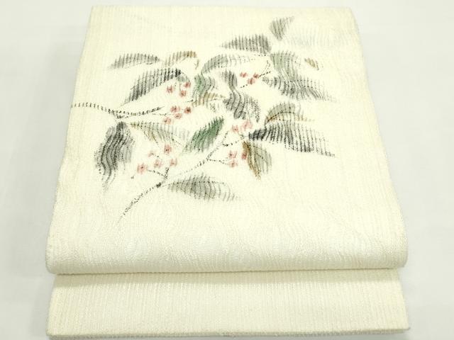 平和屋着物＊夏物　九寸開き名古屋帯　手描き　南天文　正絹　逸品　CABK7129rv