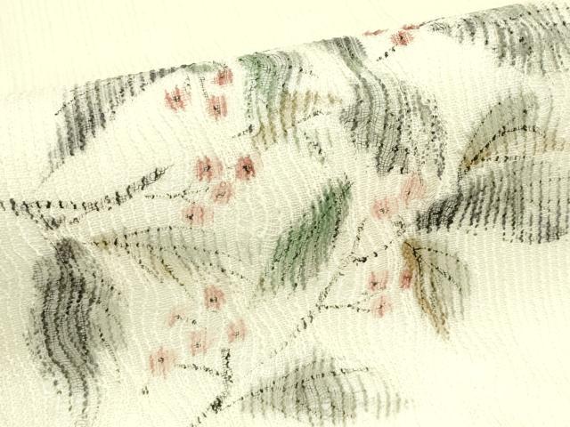 平和屋着物＊夏物　九寸開き名古屋帯　手描き　南天文　正絹　逸品　CABK7129rv