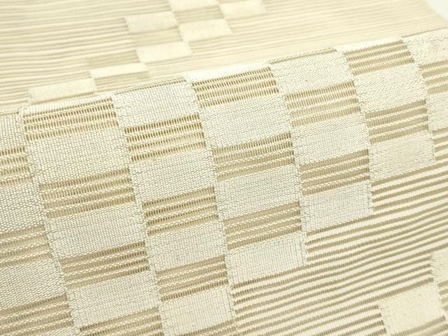平和屋着物＊夏物　八寸名古屋帯　絽綴れ　市松文様　金銀糸　正絹　逸品　CABK7131rv