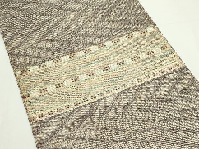 平和屋着物＊夏物　八寸名古屋帯　横段文　正絹　逸品　CABK7133rv