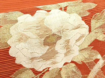 平和屋着物＊夏物　八寸名古屋帯　絽綴れ　籬牡丹文　金銀糸　正絹　逸品　CABK7135rv