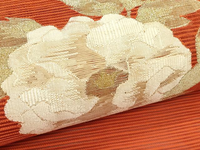 平和屋着物＊夏物　八寸名古屋帯　絽綴れ　籬牡丹文　金銀糸　正絹　逸品　CABK7135rv