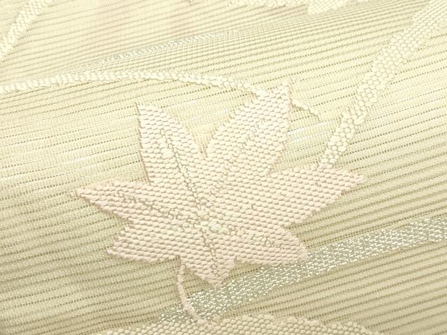 平和屋着物＊夏物　太鼓柄袋帯　芝草楓文　銀糸　正絹　逸品　CABK7136rv