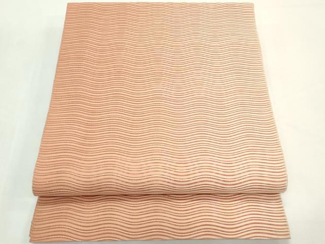 平和屋着物＊夏物　八寸名古屋帯　絽綴れ　よろけ縞　正絹　逸品　CABK7143rv
