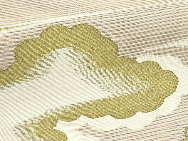 平和屋着物＊夏物　八寸名古屋帯　絽綴れ　雲取り文様　金銀糸　正絹　逸品　CABK7146rv