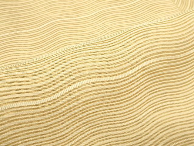 平和屋着物＊夏物　八寸名古屋帯　絽綴れ　よろけ縞　飴色　正絹　逸品　CABK7147rv