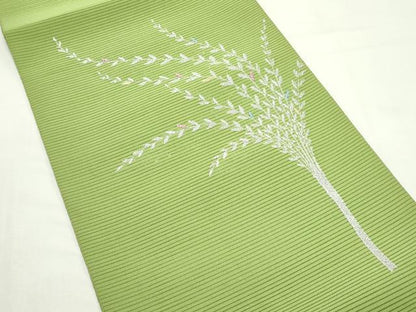 平和屋着物＊夏物　西陣の名門織元　いづくら謹製　八寸名古屋帯　絽綴れ　草木文　金銀糸　証紙付き　CABK7149rv