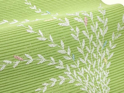 平和屋着物＊夏物　西陣の名門織元　いづくら謹製　八寸名古屋帯　絽綴れ　草木文　金銀糸　証紙付き　CABK7149rv