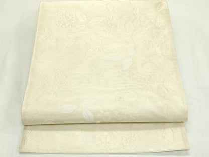 平和屋着物＊夏物　六通柄袋帯　草花文　金糸　正絹　逸品　CABK7154rv