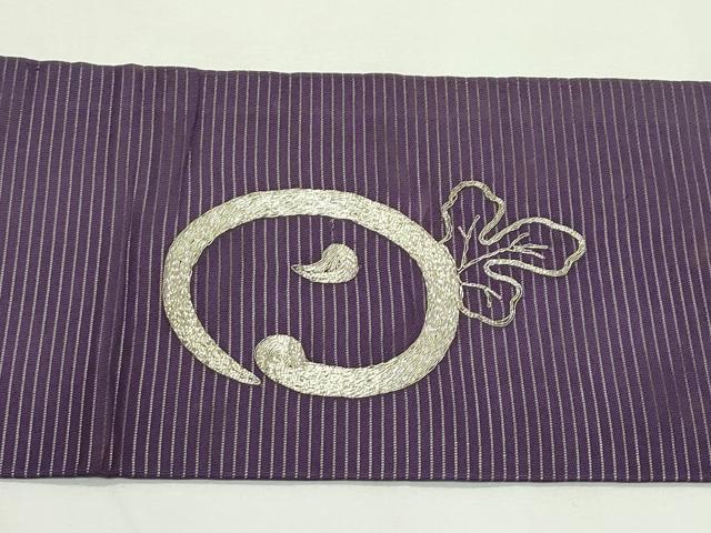 平和屋着物＊夏物　九寸名古屋帯　駒刺繍　菊　銀糸　正絹　逸品　CABK7156rv