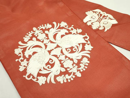 平和屋着物＊夏物　九寸名古屋帯　総刺繍　鳳凰花唐草文　正絹　逸品　未使用　CABK7157rv