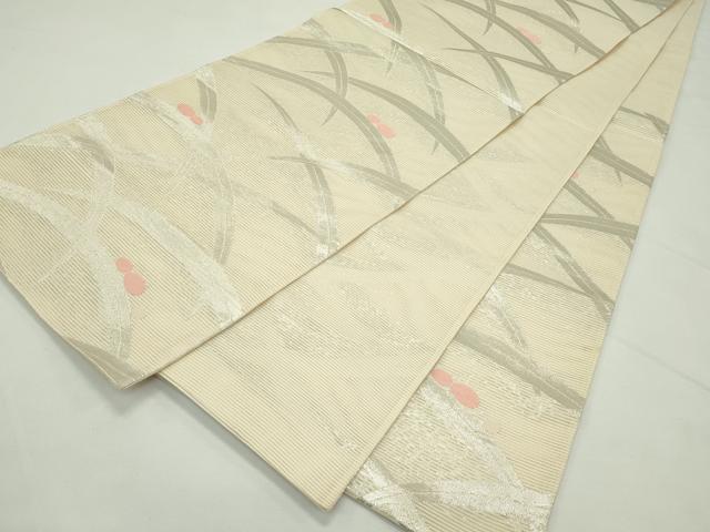 平和屋着物＊夏物　六通柄袋帯　露芝文　銀糸　正絹　逸品　CABK7161rv