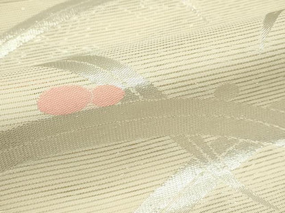 平和屋着物＊夏物　六通柄袋帯　露芝文　銀糸　正絹　逸品　CABK7161rv