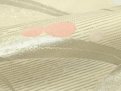 平和屋着物＊夏物　六通柄袋帯　露芝文　銀糸　正絹　逸品　CABK7161rv