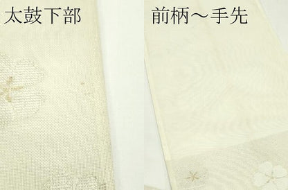 平和屋着物＊夏物　六通柄袋帯　舞花文　銀糸　CABK7166rv