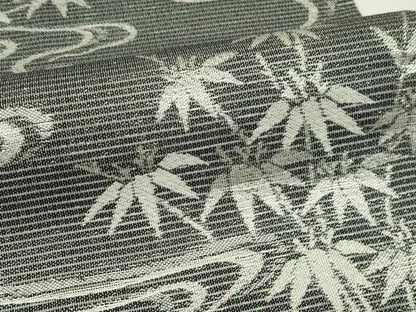 平和屋着物＊夏物　六通柄袋帯　流水笹竹文　銀糸　正絹　逸品　CABK7168rv