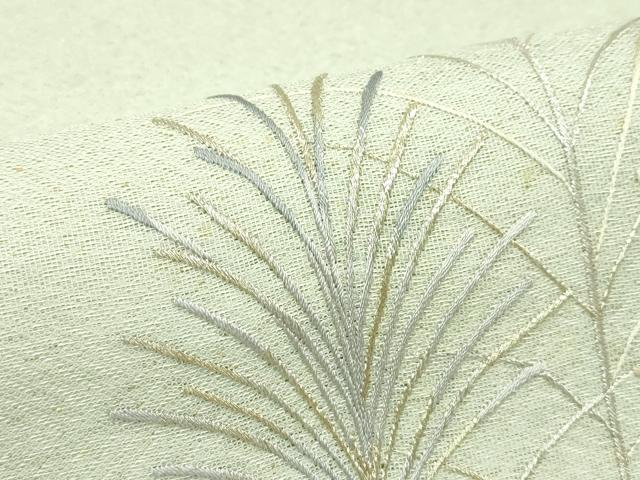 平和屋着物＊夏物　太鼓柄袋帯　総刺繍　流水草木文　金銀糸　正絹　逸品　CABK7170rv
