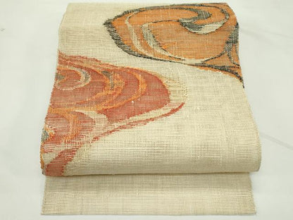 平和屋着物＊夏物　八寸名古屋帯　流水文　正絹　逸品　CABK7172rv