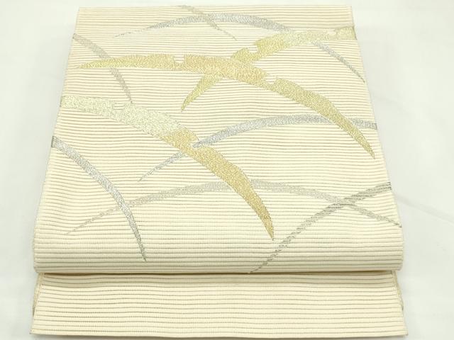 平和屋着物＊夏物　八寸名古屋帯　絽綴れ　雪芝文　金銀糸　正絹　逸品　CABK7174rv