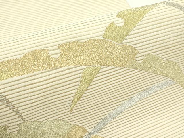 平和屋着物＊夏物　八寸名古屋帯　絽綴れ　雪芝文　金銀糸　正絹　逸品　CABK7174rv