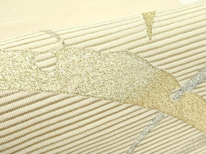 平和屋着物＊夏物　八寸名古屋帯　絽綴れ　雪芝文　金銀糸　正絹　逸品　CABK7174rv