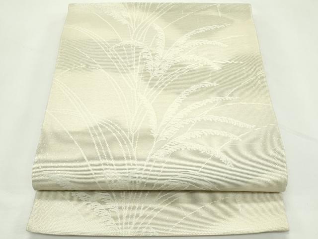 平和屋着物＊夏物　六通柄　京袋帯　草木文　銀糸　正絹　逸品　CABK7181rv