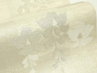 平和屋着物＊夏物　六通柄袋帯　草花文　銀糸　正絹　逸品　CABK7185rv