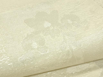 平和屋着物＊夏物　六通柄袋帯　草花文　銀糸　正絹　逸品　CABK7185rv