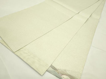 平和屋着物＊夏物　太鼓柄袋帯　すくい織　抽象文　銀糸　正絹　逸品　CABK7188rv