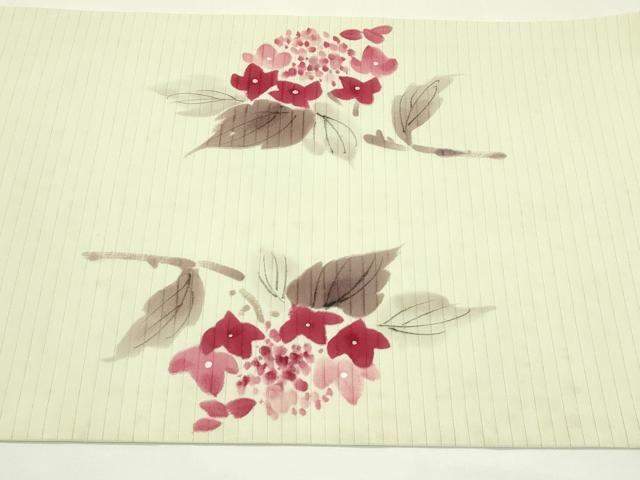 平和屋着物＊夏物　九寸開き名古屋帯　作家物　手描き　紫陽花　CABK7191rv