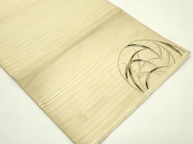 平和屋着物＊夏物　アンティーク　大正ロマン　九寸名古屋帯　総手刺繍　草花丸文　金銀糸　正絹　逸品　CABK7192rv
