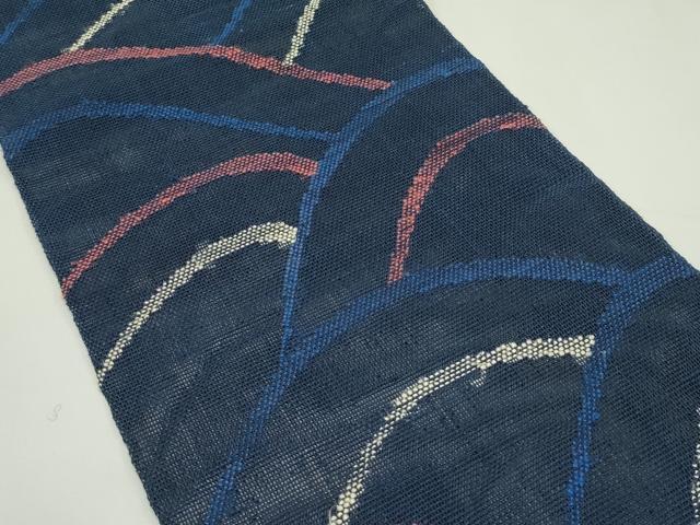 平和屋着物＊夏物　八寸名古屋帯　青海波　正絹　逸品　CABK7196rv