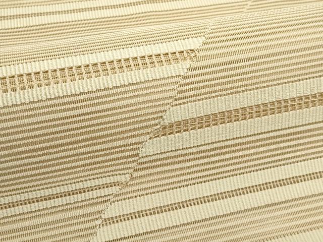 平和屋着物＊夏物　八寸名古屋帯　絽綴れ　横段文　香色　正絹　逸品　CABK7198rv