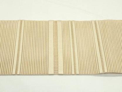 平和屋着物＊夏物　八寸名古屋帯　絽綴れ　横段文　香色　正絹　逸品　CABK7198rv