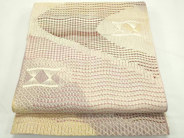 平和屋着物＊夏物　八寸名古屋帯　抽象文　正絹　逸品　CABK7200rv