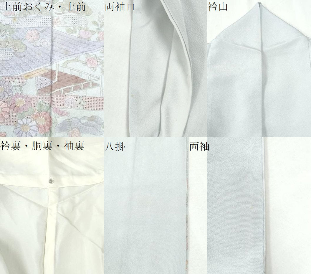 平和屋着物●中国三大刺繍　スワトウ刺繍　総刺繍　訪問着　エ霞御所車松竹梅風景文　暈し染め　正絹　逸品　CABK7202yc