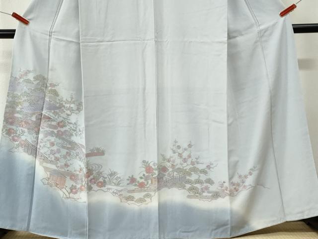 平和屋着物●中国三大刺繍　スワトウ刺繍　総刺繍　訪問着　エ霞御所車松竹梅風景文　暈し染め　正絹　逸品　CABK7202yc