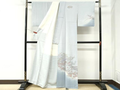 平和屋着物●中国三大刺繍　スワトウ刺繍　総刺繍　訪問着　エ霞御所車松竹梅風景文　暈し染め　正絹　逸品　CABK7202yc