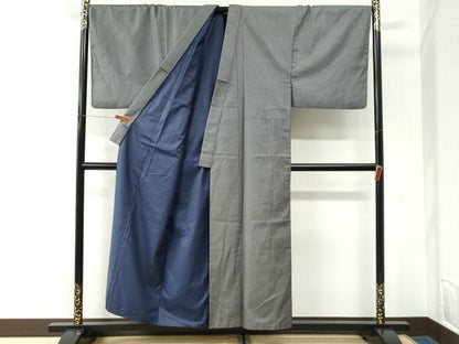 平和屋着物●男性　紬　80亀甲　総詰め　キングサイズ　正絹　逸品　CABK7204yc