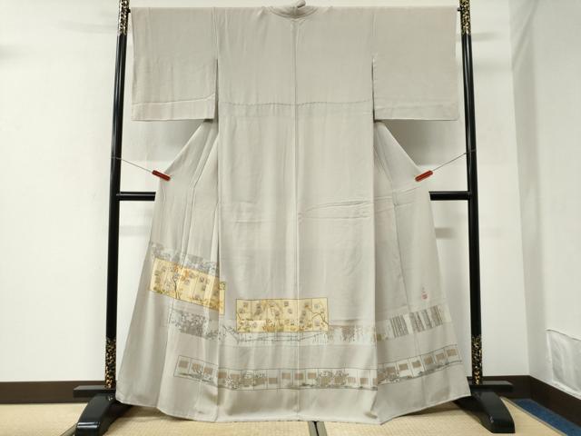 平和屋着物●松尾光琳　色留袖　屏風文　金銀彩　正絹　逸品　CABK7205yc