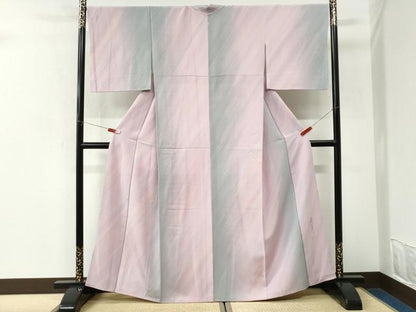 平和屋着物●上質な小紋　霞文　暈し染め　正絹　逸品　CABK7206yc