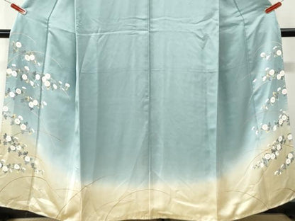 平和屋着物●訪問着　刺繍　枝菊文　暈し染め　正絹　逸品　未使用　CABK7207yc