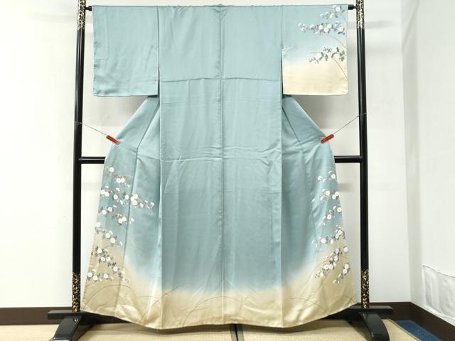 平和屋着物●訪問着　刺繍　枝菊文　暈し染め　正絹　逸品　未使用　CABK7207yc