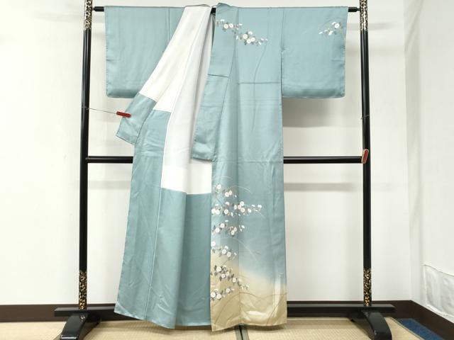 平和屋着物●訪問着　刺繍　枝菊文　暈し染め　正絹　逸品　未使用　CABK7207yc