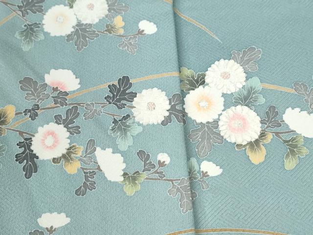 平和屋着物●訪問着　刺繍　枝菊文　暈し染め　正絹　逸品　未使用　CABK7207yc