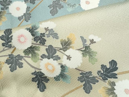 平和屋着物●訪問着　刺繍　枝菊文　暈し染め　正絹　逸品　未使用　CABK7207yc