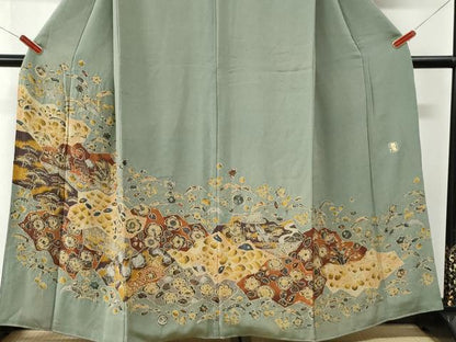 平和屋着物●訪問着　作家物　辻が花　鬼しぼ縮緬　正絹　逸品　CABK7209yc
