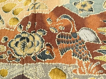 平和屋着物●訪問着　作家物　辻が花　鬼しぼ縮緬　正絹　逸品　CABK7209yc