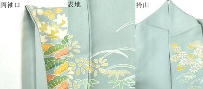 平和屋着物●訪問着　浜松葵草花文　金彩　正絹　逸品　CABK7213yc
