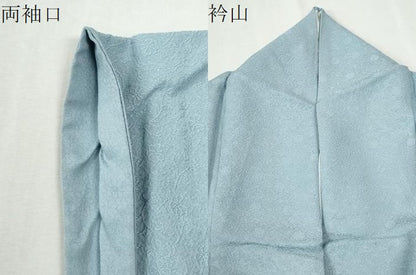 平和屋着物●上質な色無地　花唐草地紋　白藍色　正絹　逸品　CABK7214yc